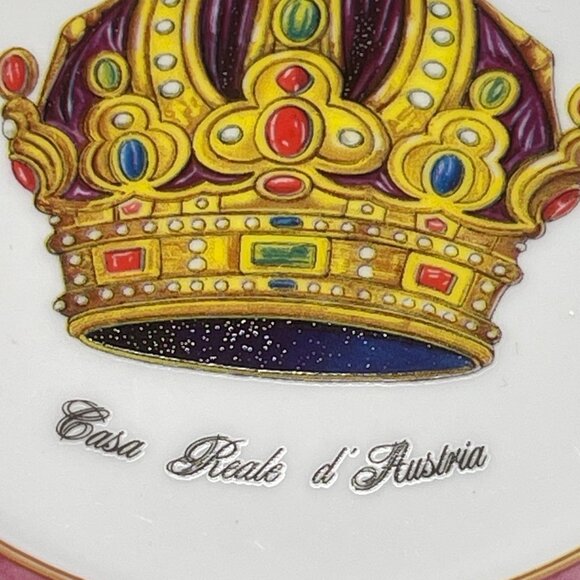 Email de Limoges Casa Reale Austria Limoges Porcelain Decorative Plate Crown Des - Picture 4 of 6
